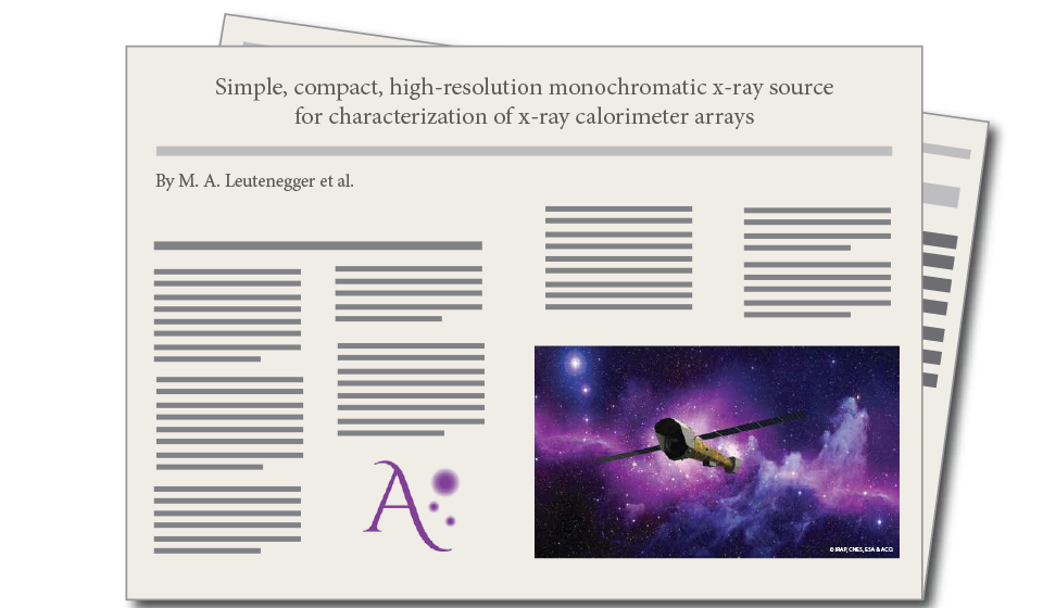 Simple, compact, high-resolution monochromatic x-ray source for characterization of x-ray calorimeter arrays by M. A. Leutenegger