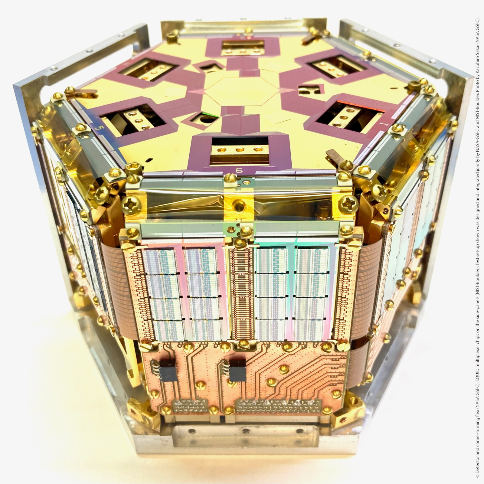 This photo shows a prototype of the Athena/X-IFU focal plane array 