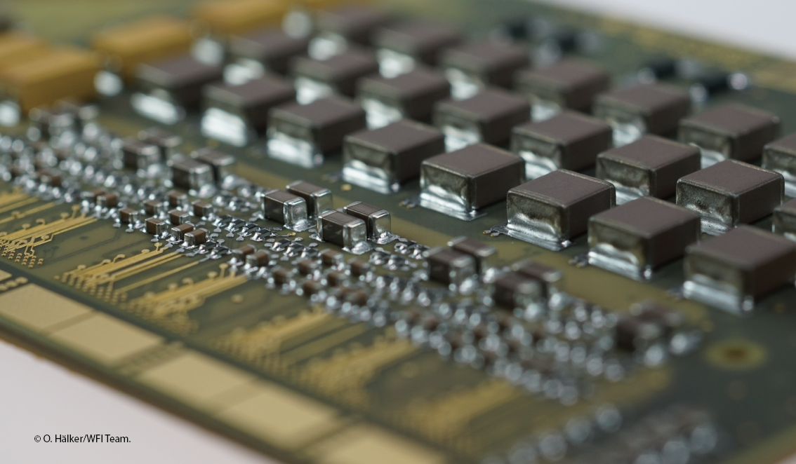 Subsection of the printed circuit board of the Athena/WFI detector 