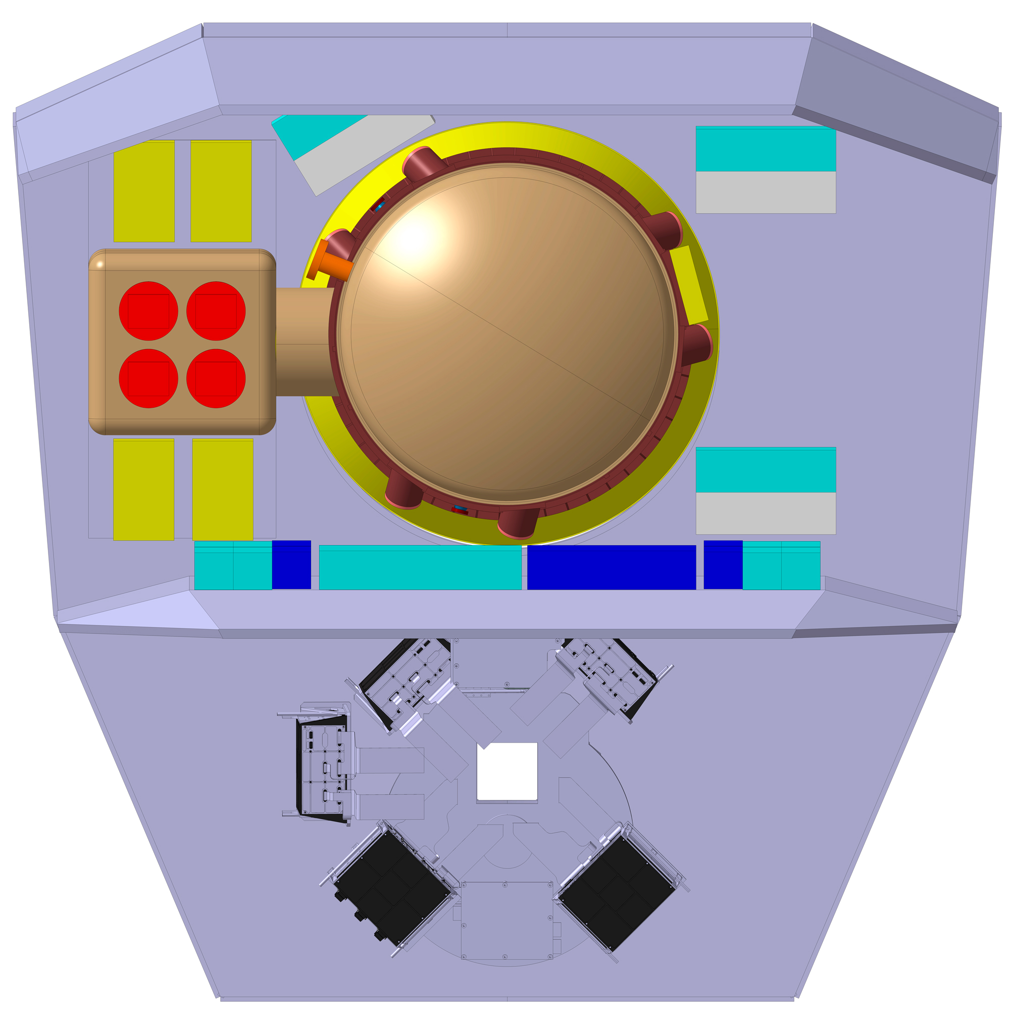 The X-IFU and WFI layouts on the Athena Science Instrument Module