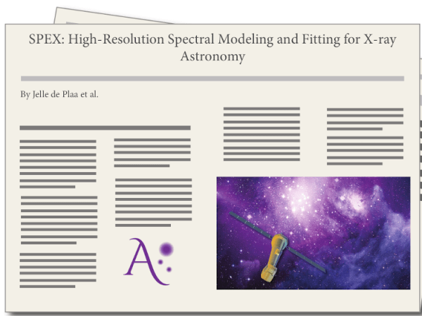 "SPEX: High-Resolution Spectral Modeling and Fitting for X-ray Astronomy", by J. de Plaa et al