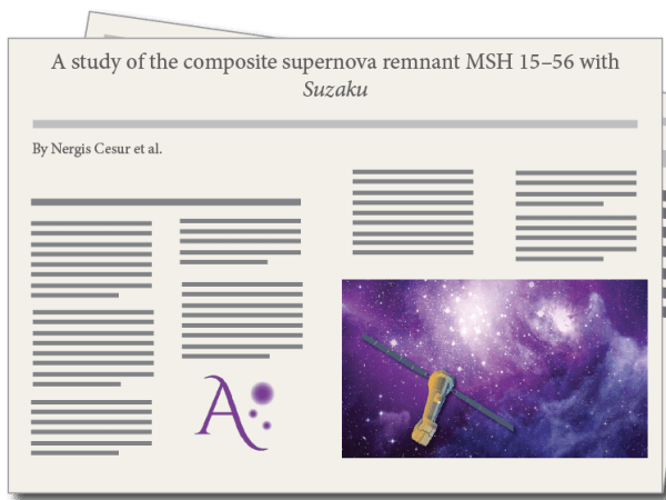 "A study of the composite supernova remnant MSH 15–56 with Suzaku", by N. Cesur et al.