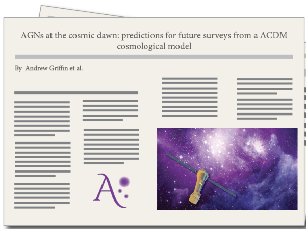 "AGNs at the cosmic dawn: predictions for future surveys from a ΛCDM cosmological model", by Andrew Griffin